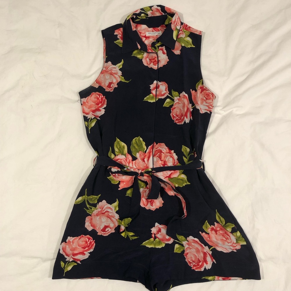 Equipment Floral Silk Romper xs
